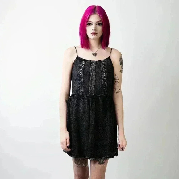 Anthropologie Dresses & Skirts - Anthropology Finn & Clover Black Grungy Mini Dress - M